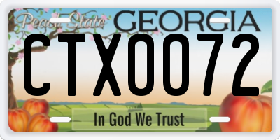 GA license plate CTX0072