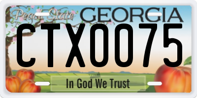 GA license plate CTX0075