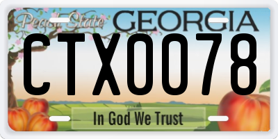 GA license plate CTX0078