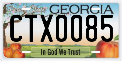 GA license plate CTX0085