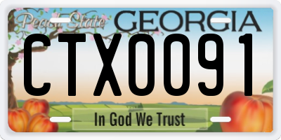 GA license plate CTX0091