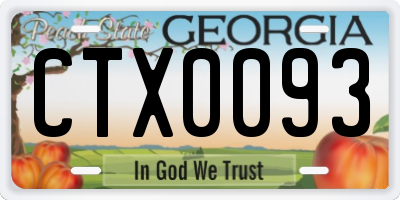 GA license plate CTX0093