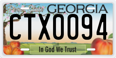 GA license plate CTX0094