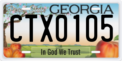 GA license plate CTX0105