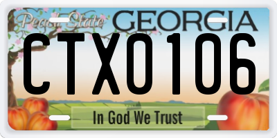 GA license plate CTX0106