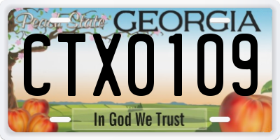 GA license plate CTX0109