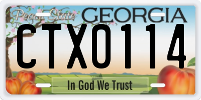 GA license plate CTX0114