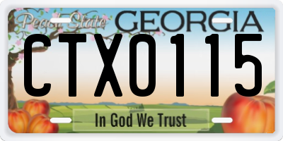 GA license plate CTX0115
