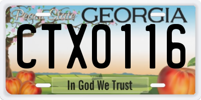 GA license plate CTX0116