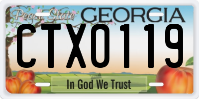 GA license plate CTX0119