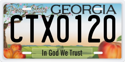 GA license plate CTX0120