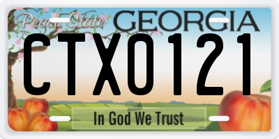 GA license plate CTX0121