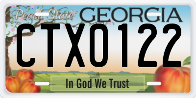 GA license plate CTX0122