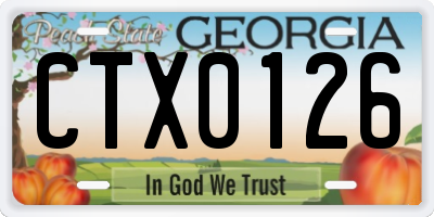 GA license plate CTX0126