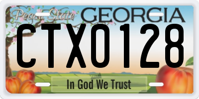 GA license plate CTX0128