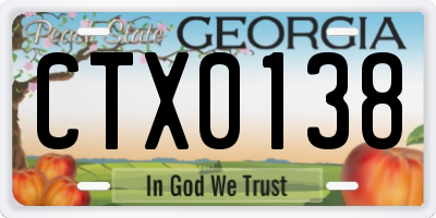 GA license plate CTX0138
