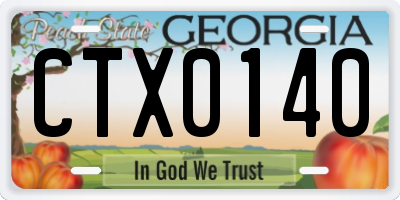 GA license plate CTX0140