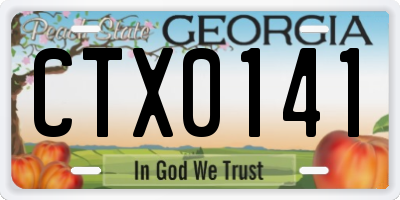 GA license plate CTX0141