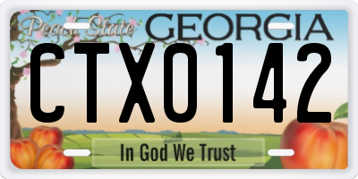 GA license plate CTX0142
