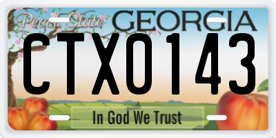 GA license plate CTX0143