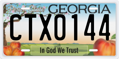 GA license plate CTX0144