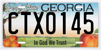 GA license plate CTX0145