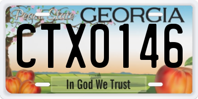 GA license plate CTX0146