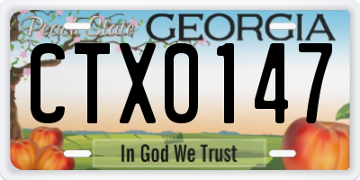 GA license plate CTX0147