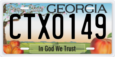 GA license plate CTX0149