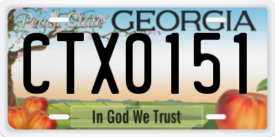 GA license plate CTX0151