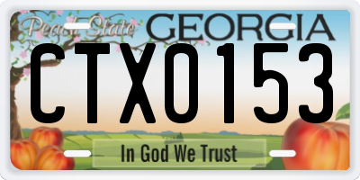 GA license plate CTX0153