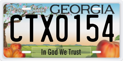 GA license plate CTX0154