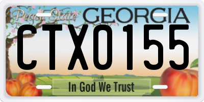 GA license plate CTX0155