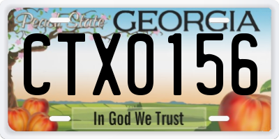 GA license plate CTX0156