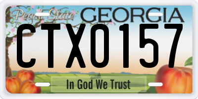 GA license plate CTX0157
