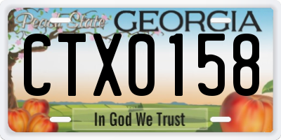 GA license plate CTX0158
