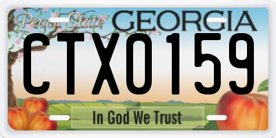 GA license plate CTX0159