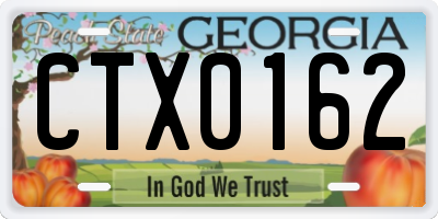 GA license plate CTX0162