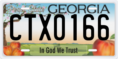 GA license plate CTX0166
