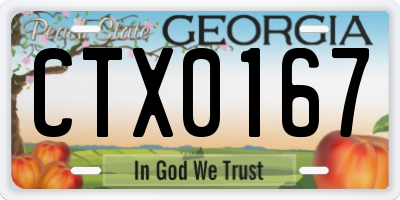 GA license plate CTX0167