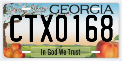 GA license plate CTX0168