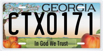 GA license plate CTX0171