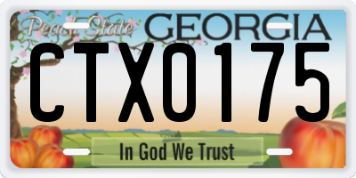 GA license plate CTX0175
