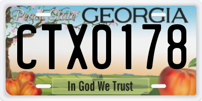 GA license plate CTX0178