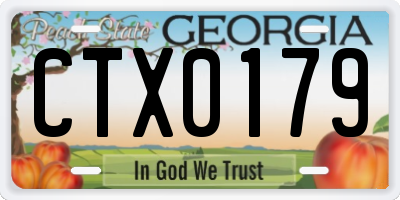 GA license plate CTX0179
