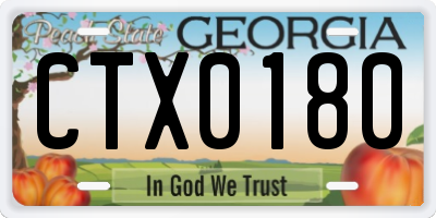 GA license plate CTX0180