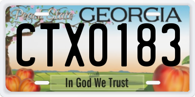 GA license plate CTX0183
