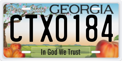 GA license plate CTX0184