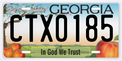 GA license plate CTX0185
