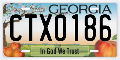 GA license plate CTX0186